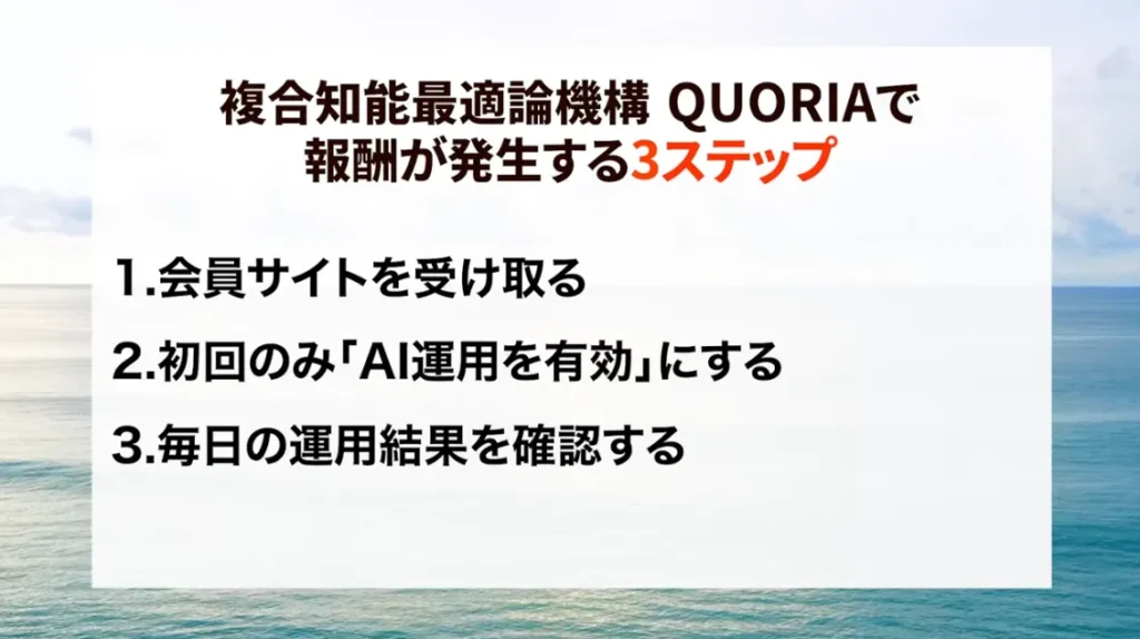 何度も繰り返されるQUORIA(クオリア)の手法
